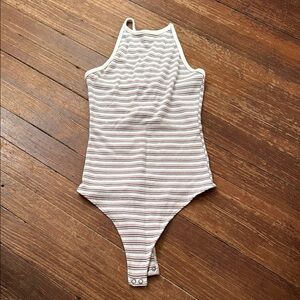 Abercrombie & Fitch Striped Halter Tie Back Bodysuit Size Small